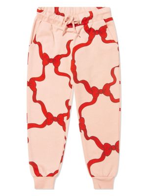 Mini Rodini pantalon de jogging à nœud imprimé - Rose