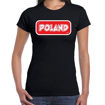 Verkleed T-shirt voor dames - Polen - zwart - supporter - themafeest
