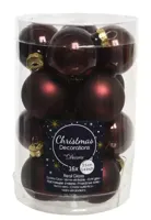 Decoris kerstballen glas mohanie 3,5cm 16st