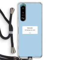 Reminder: Sony Xperia 5 III Transparant Hoesje met koord