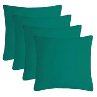 Stof Textile sierkussen Nelson - 4x - emerald groen - 60 x 60 cm - bank kussens - polyester