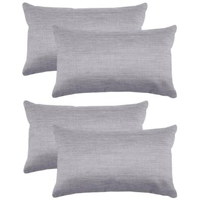 Stof Textile sierkussen Bea - 4x - lichtgrijs - 30 x 50 cm - bank kussens - polyester