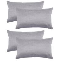 Stof Textile sierkussen Bea - 4x - lichtgrijs - 30 x 50 cm - bank kussens - polyester