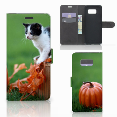 Samsung Galaxy S8 Plus | Telefoonhoesje | Met pasjeshouder | Kitten