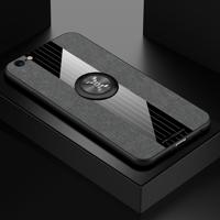 Voor iPhone 6 plus/6s plus XINLI stiksels doek Textue schokbestendig TPU beschermhoes met ring houder (grijs)