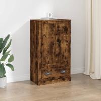 Hoge kast 60x35,5x103,5 cm bewerkt hout gerookt eikenkleurig