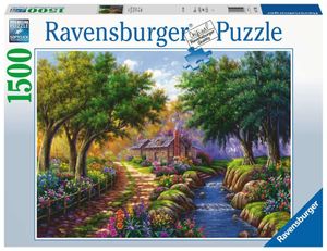Ravensburger Puzzel 1500 stukjes Cottage bij de rivier