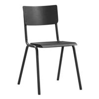 Leen Bakker - Eetkamerstoel Oscar - Hout - Hout/Metaal - Zwart - 53x46x80 Cm