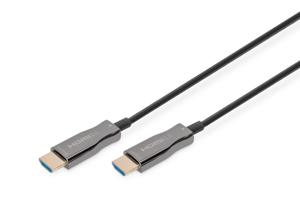 Digitus AK-330125-150-S HDMI-kabel HDMI / Glasvezel Aansluitkabel HDMI-A-stekker, HDMI-A-stekker 15.00 m Zwart Ultra HD-HDMI, High Speed HDMI met ethernet