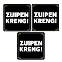 Fun drankspel bierviltjes Zuipen kreng - 30x stuks - zwart - grappige bierviltjes