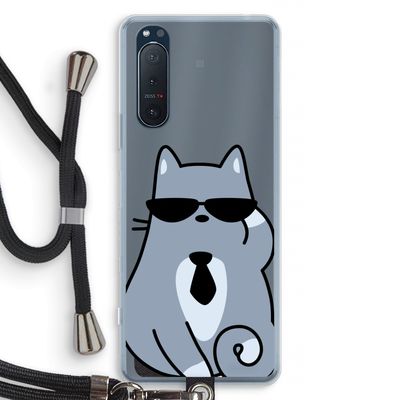 Cool cat: Sony Xperia 5 II Transparant Hoesje met koord