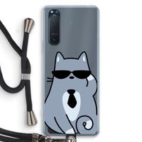 Cool cat: Sony Xperia 5 II Transparant Hoesje met koord