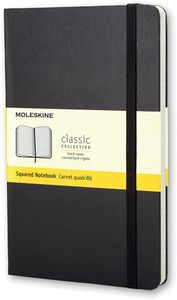 Moleskine notitieboek, ft 13 x 21 cm, geruit, harde cover, 240 bladzijden, zwart