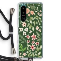 Botanical green sweet flower heaven: Sony Xperia 5 III Transparant Hoesje met koord