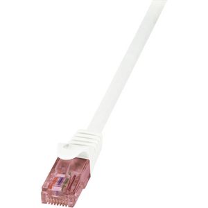 LogiLink CQ2011U RJ45 Netwerkkabel, patchkabel CAT 6 U/UTP 0.25 m Wit Vlambestendig, Snagless 1 stuk(s)