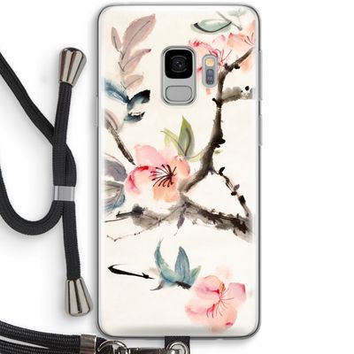 Japanse bloemen: Samsung Galaxy S9 Transparant Hoesje met koord