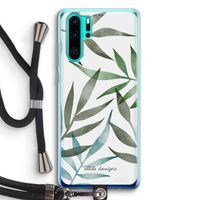Tropical watercolor leaves: Huawei P30 Pro Transparant Hoesje met koord