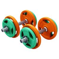 Dumbellset 20 kg Gripper Gietijzer Rubber Coating - Schroefsluiting