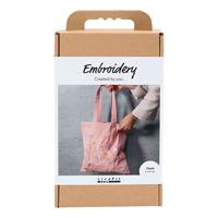 Creativ Company Hobbyset borduurwerk draagtas lichtroze