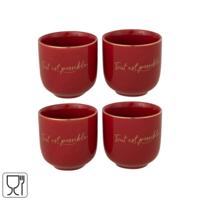 J-Line kop tout est possible rood 200 ml set van 4 | 6 stuks