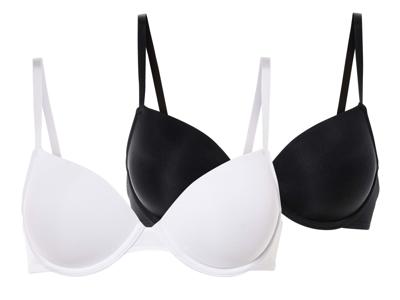 esmara 2 dames BH&apos;s (Zwart/wit, 75B)