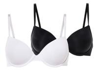 esmara 2 dames BH&apos;s (Zwart/wit, 75B)