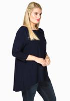 Yoek Wijd shirt met plooi | Blauw | Maat M