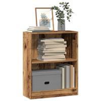 Boekenkast 60x24x76 cm bewerkt hout oud houtkleurig