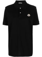 Moncler polo en coton à patch logo - Noir