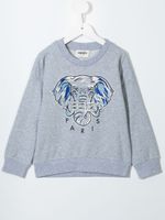 Kenzo Kids sweat à logo brodé - Gris - thumbnail