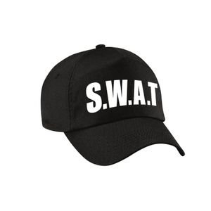 Zwarte SWAT team politie verkleed pet / cap voor volwassenen   -