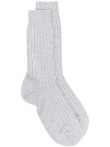 Sunspel chaussettes nervurées à logo imprimé - Gris
