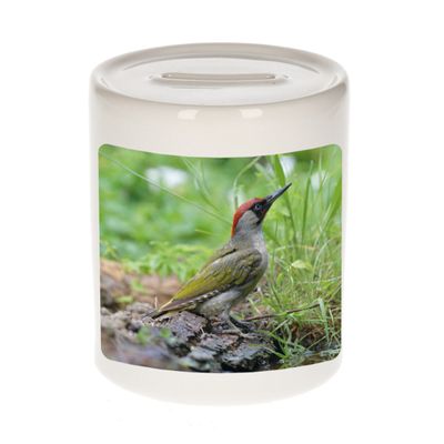 Dieren foto spaarpot groene specht 9 cm - vogels spaarpotten jongens en meisjes Dieren foto spaarpot groene specht 9 cm - vogels spaarpotten jongens en meisjes