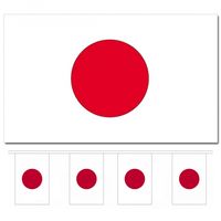 Landen vlaggen versiering set - Japan - Vlag 90 x 150 cm en vlaggenlijn 9 meter - thumbnail