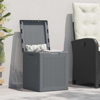 Tuinbox 90 L PP rattan grijs