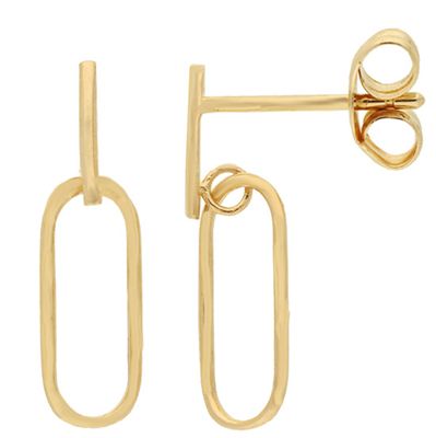 Glow 206.0526.00 Oorhangers Ovale schakel geelgoud 4,5 x 16 mm