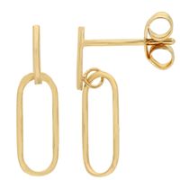 Glow 206.0526.00 Oorhangers Ovale schakel geelgoud 4,5 x 16 mm
