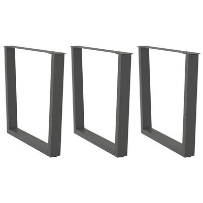Eettafelpoten 3 st V-vormig 80x(72-73,3) cm staal antraciet