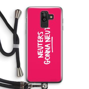 Neuters (roze): Samsung Galaxy J8 (2018) Transparant Hoesje met koord