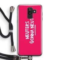 Neuters (roze): Samsung Galaxy J8 (2018) Transparant Hoesje met koord