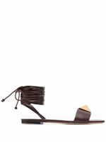 Valentino Garavani sandales Rockstud Gladiator - Marron