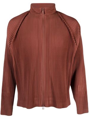 Homme Plissé Issey Miyake veste MC October à design plissé - Marron