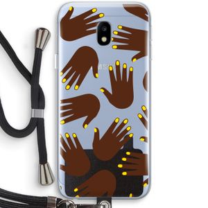 Hands dark: Samsung Galaxy J3 (2017) Transparant Hoesje met koord