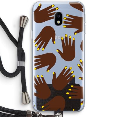 Hands dark: Samsung Galaxy J3 (2017) Transparant Hoesje met koord
