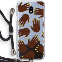 Hands dark: Samsung Galaxy J3 (2017) Transparant Hoesje met koord