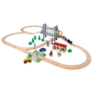 Eichhorn treinbaan met brug speelset, 55dlg.