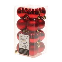 Christmas Red kerstboom decoratie kerstballen rood 16 stuks - Kerstbal