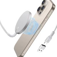Mini Wireless Charger (HaloLock) - Silver