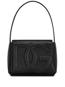 Dolce & Gabbana sac porté épaule en cuir à logo embossé - Noir