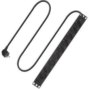 ACT Stekkerdoos PDU 19 inch CEE7/7 9-voudig type E. 3m H05VV-F 3G1.5